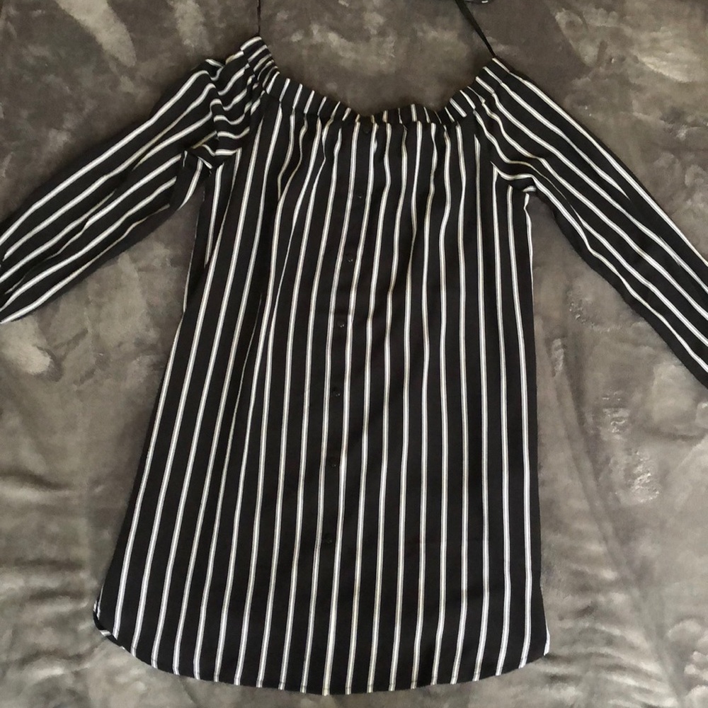 Black and white stripped dress